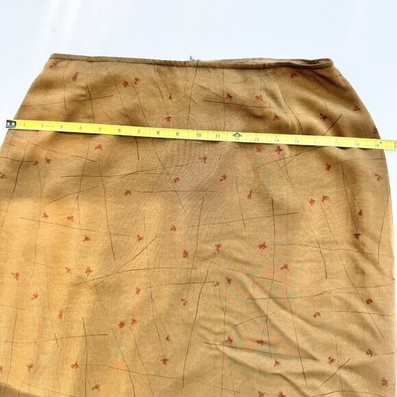 Vintage Tristan & Iseut Sheer Chiffon Floral Camel Color Maxi Skirt Sz 12 Lined - Picture 4 of 12
